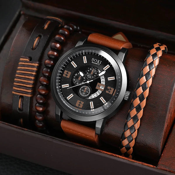 SOKI New Men's Business Alloy 4 pcs Jewelry Set
