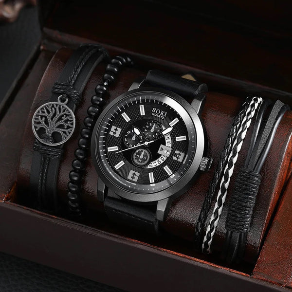 SOKI New Men's Business Alloy 4 pcs Jewelry Set