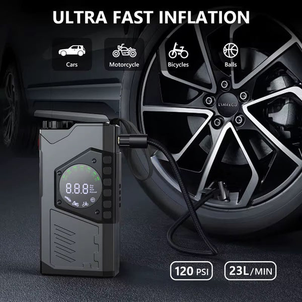 4in1 Newsmy Emergency Jump Starter 12V 10W 10000mAh + Inflator with Flashligh with LED Illumination