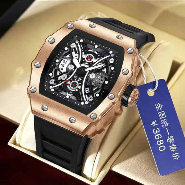 Black Phantom Skeleton Watch (GOOBASEN)